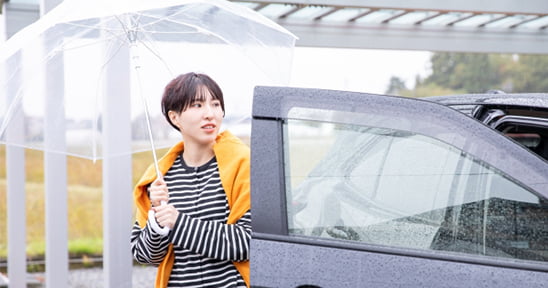 雨の日の車の写真